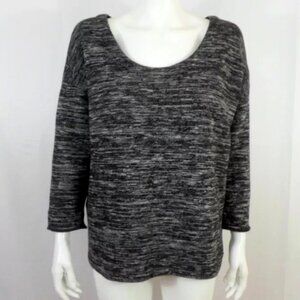 J Crew Jaspe Marled Spacedye Wool Blend Sweater Scoop Neck 3/4 Sleeve